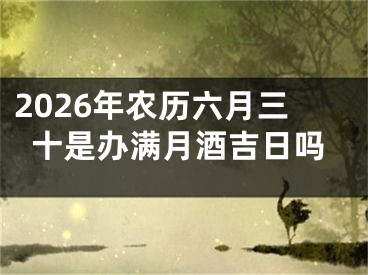 2026年农历六月三十是办满月酒吉日吗