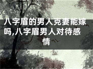 八字眉的男人克妻能嫁吗,八字眉男人对待感情