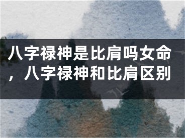 八字禄神是比肩吗女命，八字禄神和比肩区别