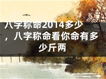 八字称命2014多少,八字称命看你命有多少斤两