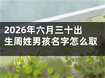 2026年六月三十出生周姓男孩名字怎么取
