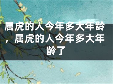 属虎的人今年多大年龄，属虎的人今年多大年龄了