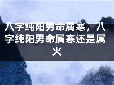 八字纯阳男命属寒,八字纯阳男命属寒还是属火