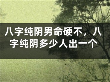 八字纯阴男命硬不,八字纯阴多少人出一个