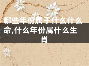 哪些年份属于什么什么命,什么年份属什么生肖