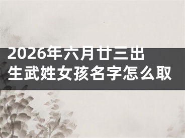 2026年六月廿三出生武姓女孩名字怎么取