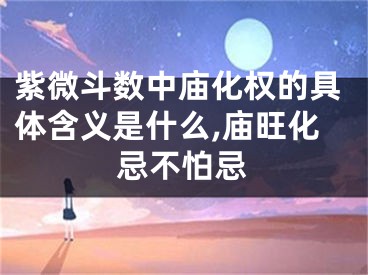 紫微斗数中庙化权的具体含义是什么,庙旺化忌不怕忌