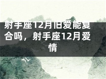 射手座12月旧爱能复合吗,射手座12月爱情