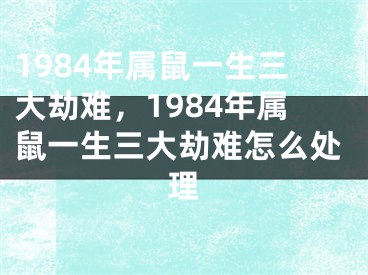 1984年属鼠一生三大劫难，1984年属鼠一生三大劫难怎么处理