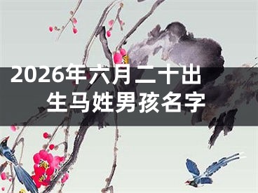 2026年六月二十出生马姓男孩名字