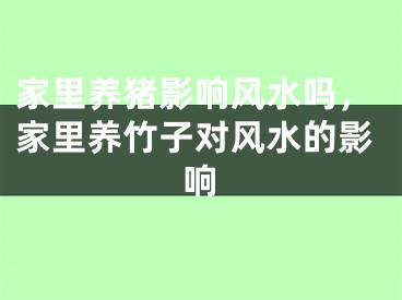 家里养猪影响风水吗，家里养竹子对风水的影响