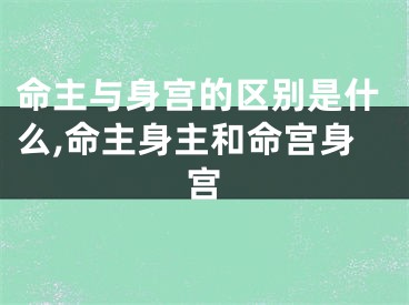 命主与身宫的区别是什么,命主身主和命宫身宫