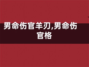 男命伤官羊刃,男命伤官格