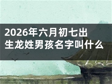 2026年六月初七出生龙姓男孩名字叫什么