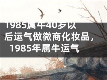 1985属牛40岁以后运气做微商化妆品，1985年属牛运气