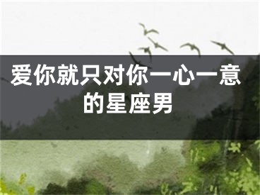 爱你就只对你一心一意的星座男