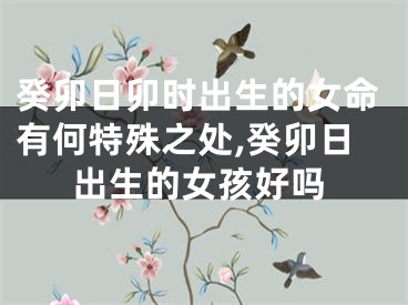癸卯日卯时出生的女命有何特殊之处,癸卯日出生的女孩好吗
