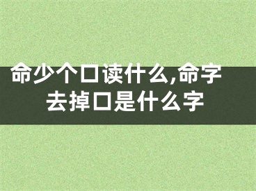 命少个口读什么,命字去掉口是什么字