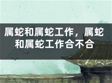属蛇和属蛇工作，属蛇和属蛇工作合不合