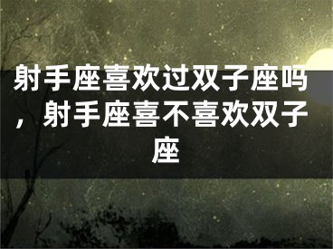 射手座喜欢过双子座吗,射手座喜不喜欢双子座