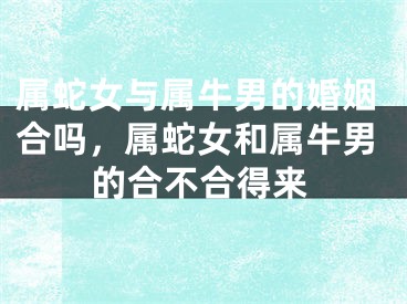 属蛇女与属牛男的婚姻合吗，属蛇女和属牛男的合不合得来