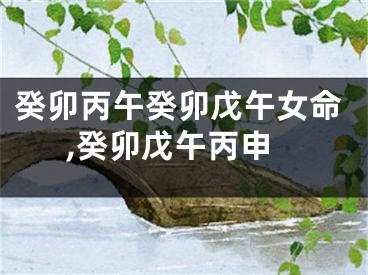 癸卯丙午癸卯戊午女命,癸卯戊午丙申