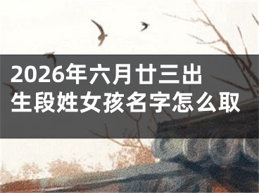 2026年六月廿三出生段姓女孩名字怎么取