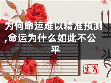 为何命运难以精准预测,命运为什么如此不公平