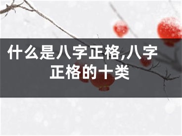 什么是八字正格,八字正格的十类