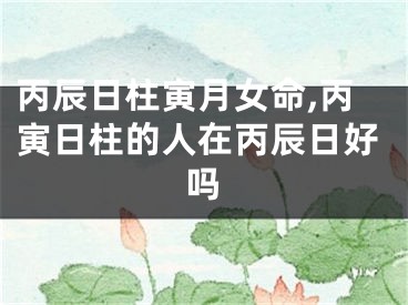 丙辰日柱寅月女命,丙寅日柱的人在丙辰日好吗
