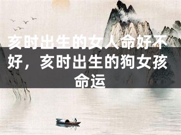 亥时出生的女人命好不好，亥时出生的狗女孩命运