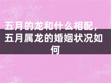 五月的龙和什么相配，五月属龙的婚姻状况如何
