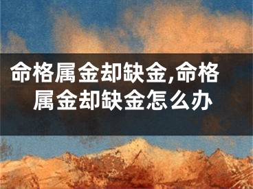 命格属金却缺金,命格属金却缺金怎么办