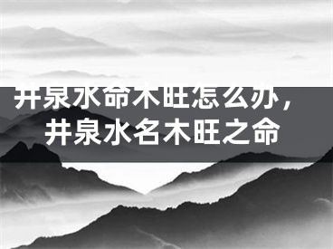 井泉水命木旺怎么办，井泉水名木旺之命