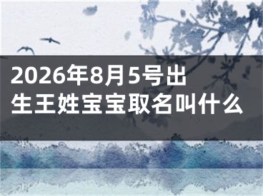 2026年8月5号出生王姓宝宝取名叫什么