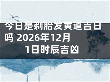 今日是剃胎发黄道吉日吗 2026年12月1日时辰吉凶