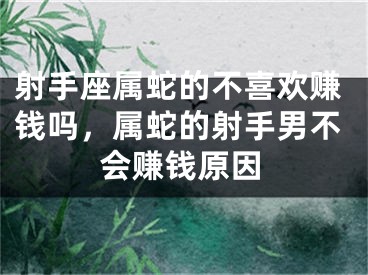 射手座属蛇的不喜欢赚钱吗，属蛇的射手男不会赚钱原因