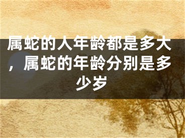 属蛇的人年龄都是多大，属蛇的年龄分别是多少岁