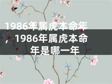 1986年属虎本命年，1986年属虎本命年是哪一年