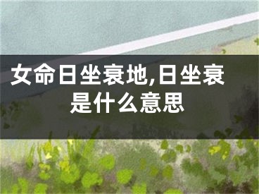 女命日坐衰地,日坐衰是什么意思