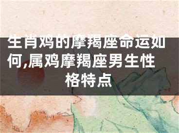 生肖鸡的摩羯座命运如何,属鸡摩羯座男生性格特点