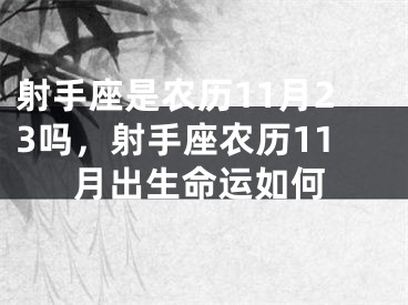射手座是农历11月23吗，射手座农历11月出生命运如何