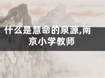 什么是慧命的泉源,南京小学教师