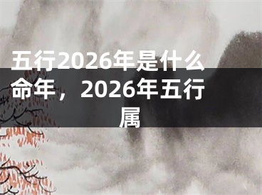 五行2026年是什么命年，2026年五行属