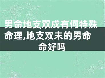 男命地支双戍有何特殊命理,地支双未的男命命好吗