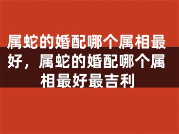 属蛇的婚配哪个属相最好，属蛇的婚配哪个属相最好最吉利
