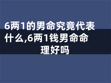 6两1的男命究竟代表什么,6两1钱男命命理好吗