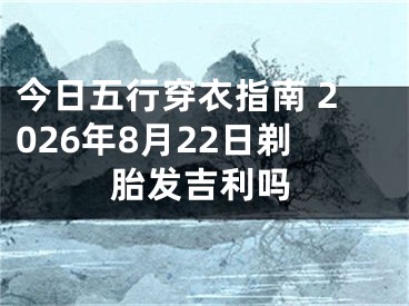 今日五行穿衣指南 2026年8月22日剃胎发吉利吗