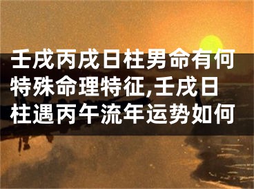壬戌丙戌日柱男命有何特殊命理特征,壬戌日柱遇丙午流年运势如何