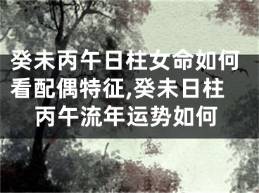 癸未丙午日柱女命如何看配偶特征,癸未日柱丙午流年运势如何